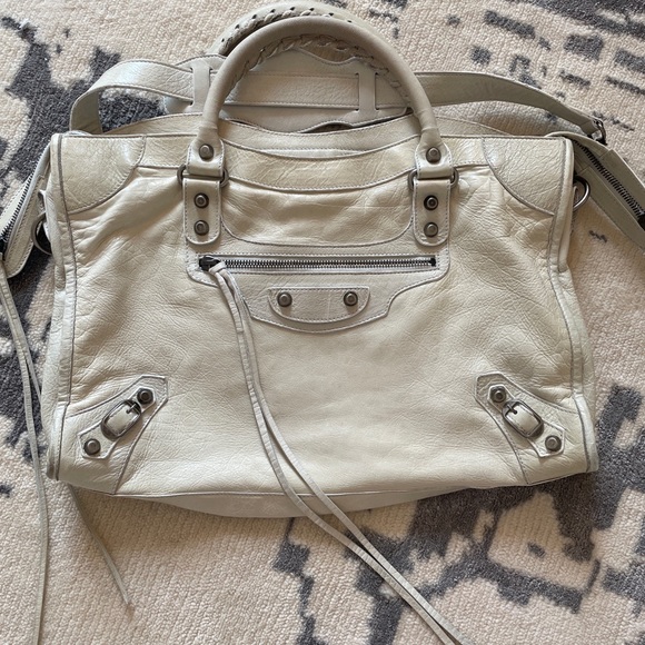 2004 Balenciaga White City Bag Chèvre Pewter 😍😍 - Picture 5 of 7